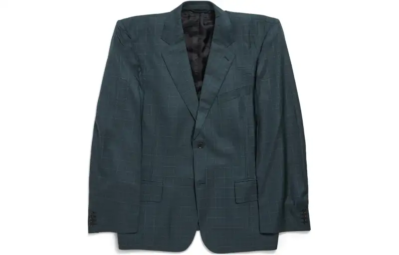 Balenciaga Boxy Single-Breasted Checked Blazer