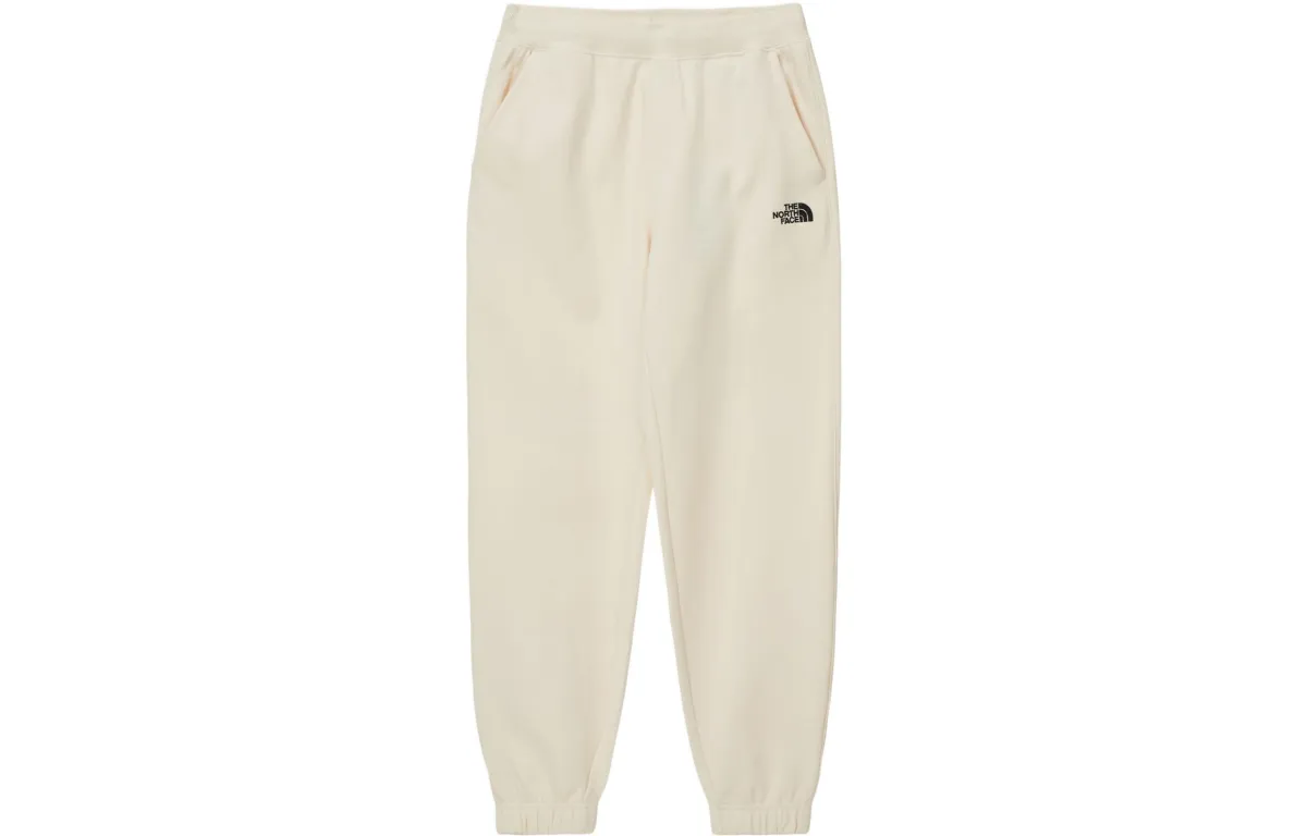 THE NORTH FACE Knitted Sweatpants Men's Cream White Moderate Cuffed Pants