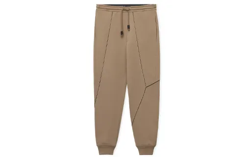 LOEWE Knitted Sweatpants Men's Khaki Moderate Cuffed Pants