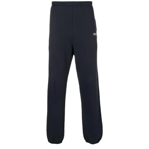Balenciaga Knitted Sweatpants Men's Dark Blue Moderate Cuffed Pants