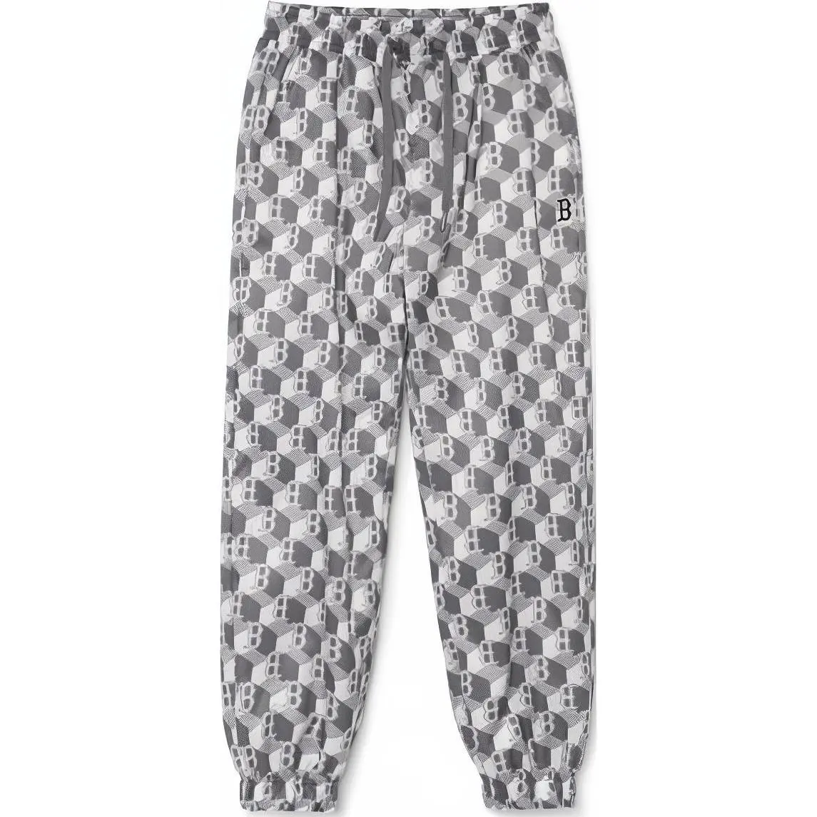 MLB Boston Red Sox Knitted Sweatpants Unisex Gray Moderate Cuffed Pants