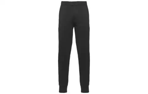 PRADA Knitted Sweatpants Men's Black Moderate Slim Fit Pants
