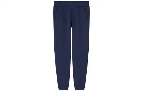 UNIQLO Knitted Sweatpants Men's Navy Blue Moderate Cuffed Pants