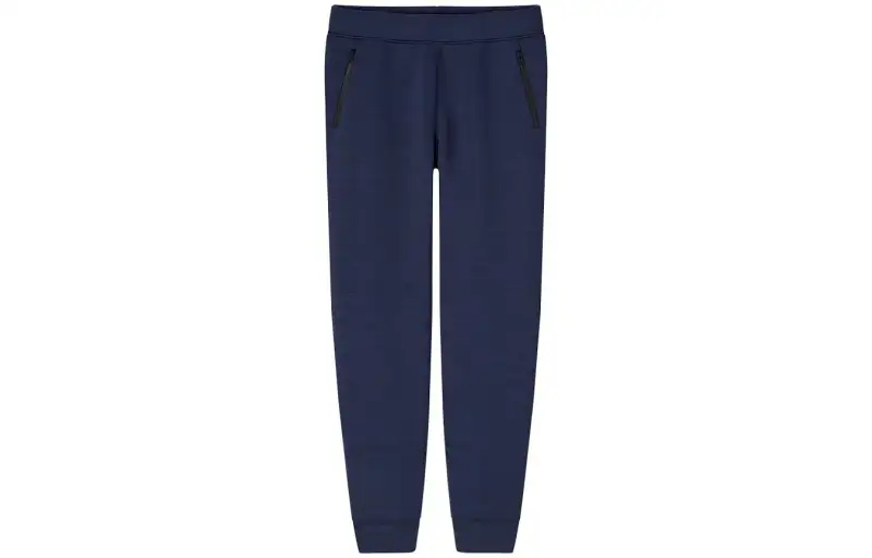 UNIQLO Knitted Sweatpants Men's Navy Blue Moderate Cuffed Pants