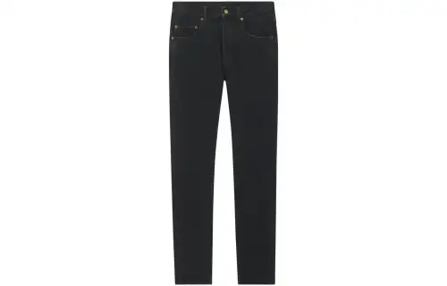 SAINT LAURENT Button Detailed Straight Leg Jeans