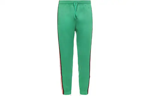 GUCCI Knitted Sweatpants Men's Green Moderate Cuffed Pants