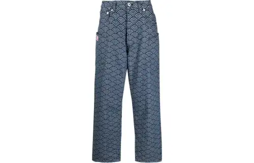 KENZO All Over Patterned Wide Leg Jeans