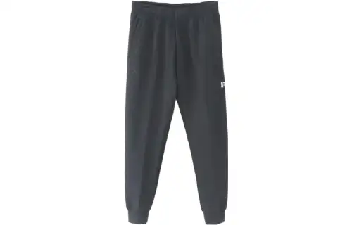 ANTA Knitted Sweatpants Men's Black Moderate Cuffed Pants