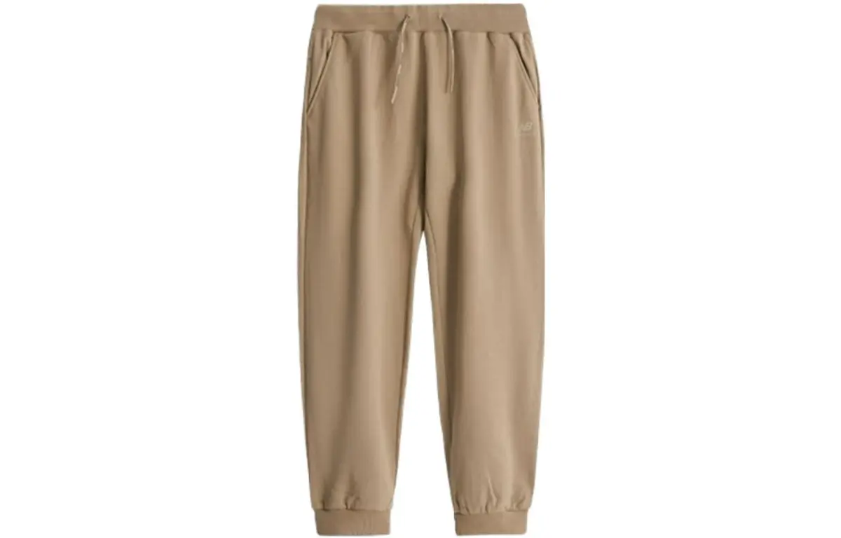 New Balance Knitted Sweatpants Men's Beige Moderate Cuffed Pants