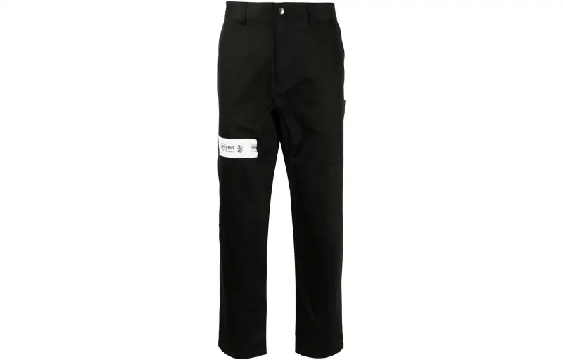 A BATHING APE Casual Pants Men's Black Moderate Straight Fit Pants