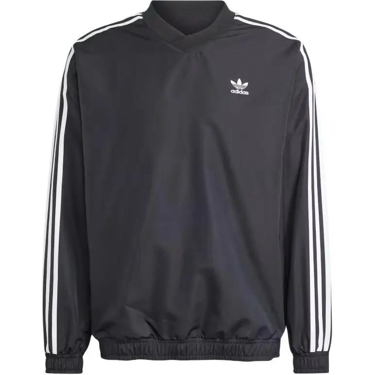 Adidas Originals Adicolor WOVEN CREWNECK WINDBREAKER Trench Coat Men's Black