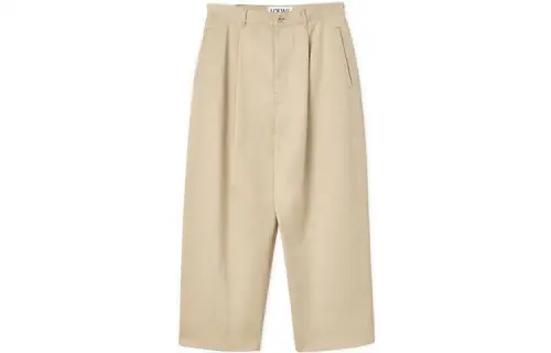 LOEWE Casual Pants Men's Stone Gray Moderate Straight Fit Pants