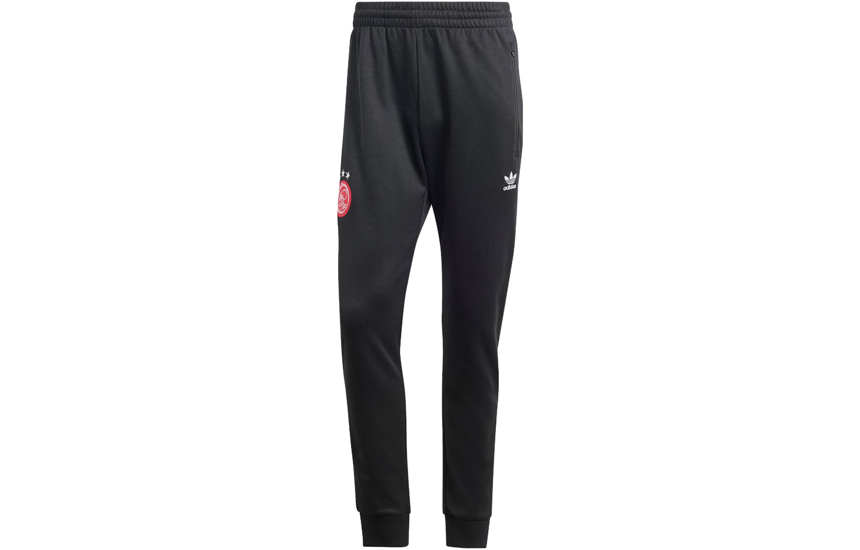 Adidas Originals Essential Ajax Amsterdam Essentials Trefoil Joggers Knitted Sweatpants Men's Black