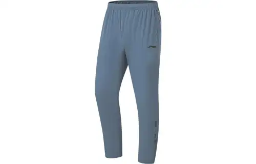 Li Ning Running Collection Knitted Sweatpants Men's Nightfall Cyan Moderate Straight Fit Pants