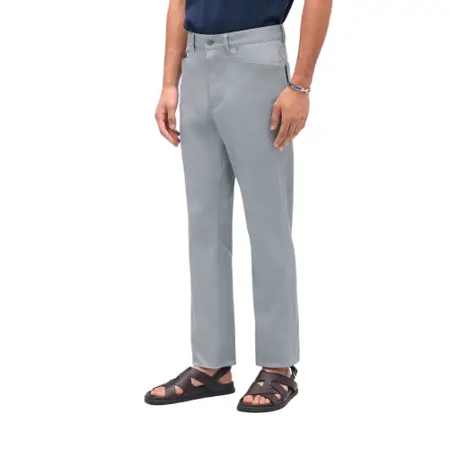 HERMES Jeans Men's Gray Moderate Straight Fit Pants