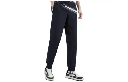 ANTA Basketball Collection Knitted Sweatpants Men's Black Moderate Cuffed Pants