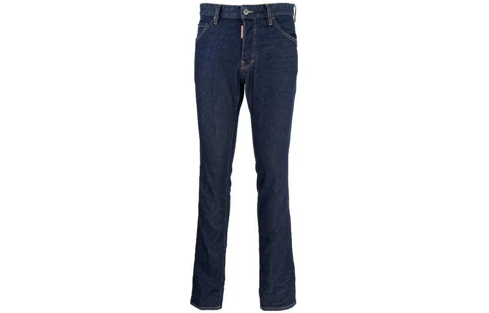 Dsquared2 Logo Patch Straight Leg Jeans
