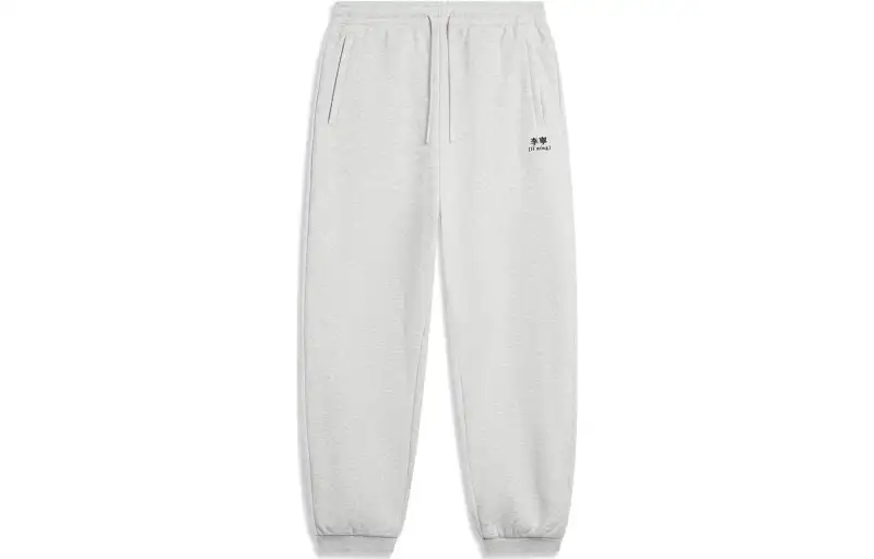 Li Ning Sports Fashion Collection Knitted Sweatpants Men's Heather Gray Deep Antarctic Gray Thickened Sweatpants