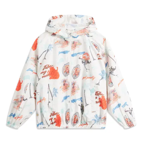 Li Ning Sports Life Collection Trench Coat Men's Ivory All Over Print
