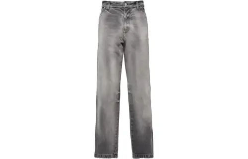 PRADA Jeans Men's Light Gray Moderate Straight Fit Pants