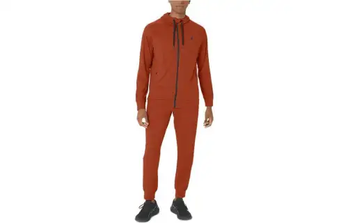 ASICS Knitted Sweatpants Men's Orange Moderate Straight Fit Pants