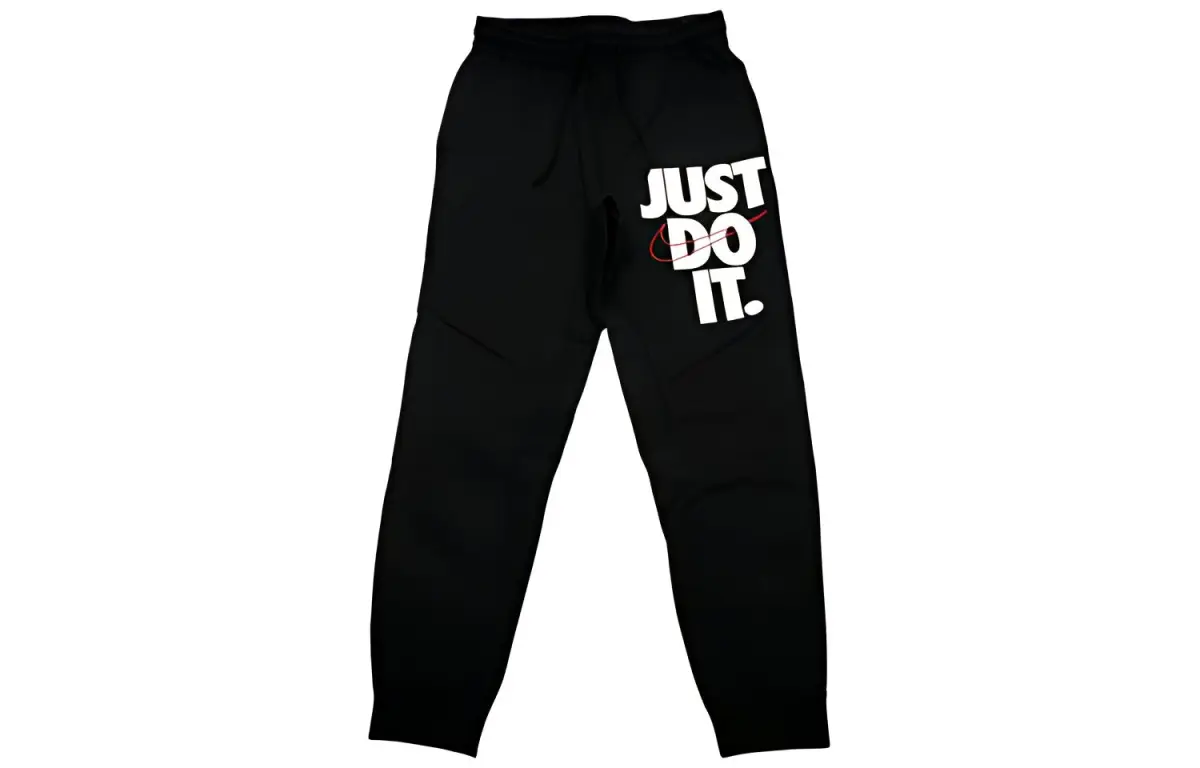 Nike Letter Print Fleece Lined Elastic Cuff 'I Love You' Hoodie Knitted Sweatpants Men's