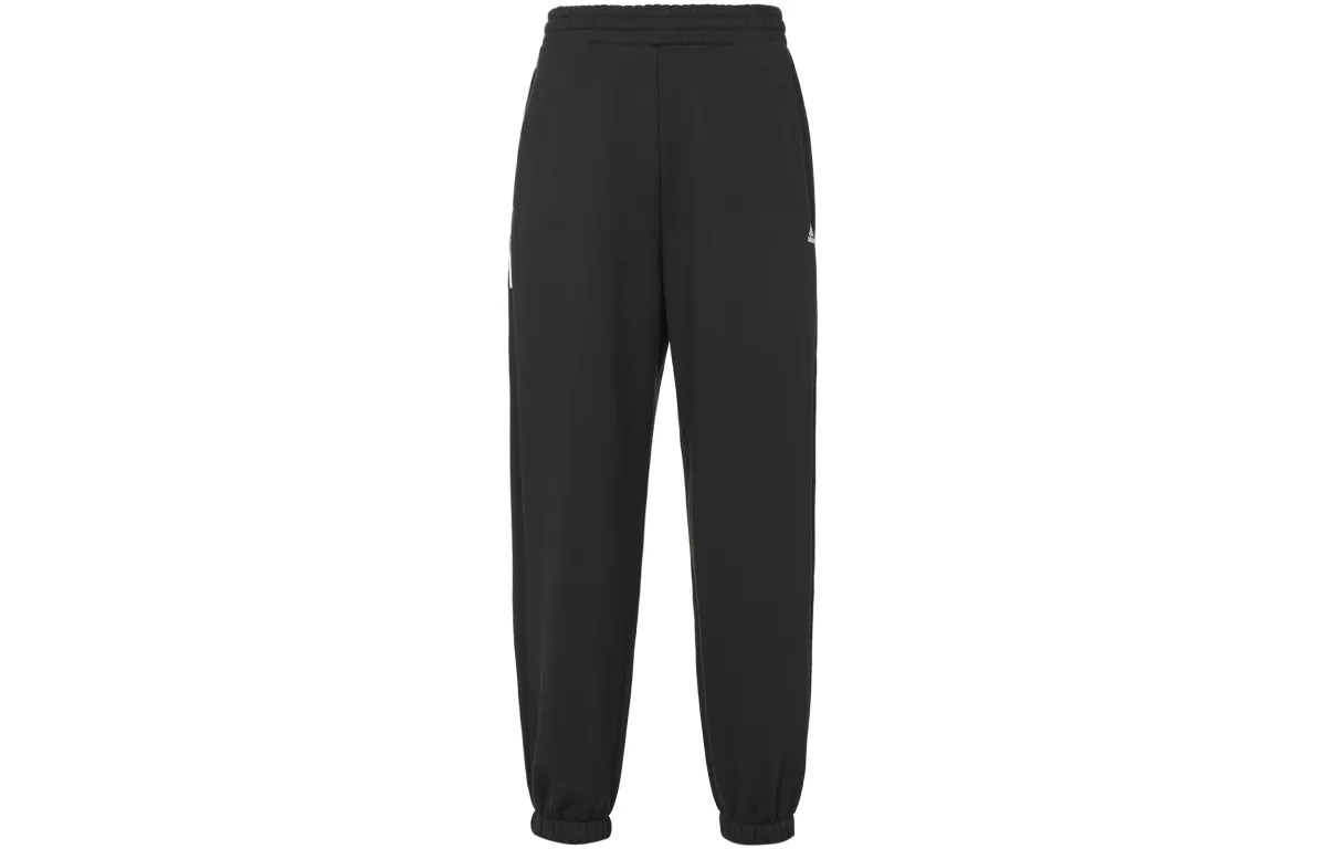 Adidas Logo Pants Solid Color Logo Label Thickened And Fleece Lined Elastic Cuff Loose Fit Knitted Sweatpants Unisex