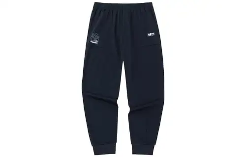 ANTA Life Collection Knitted Sweatpants Men's Black Moderate Cuffed Pants