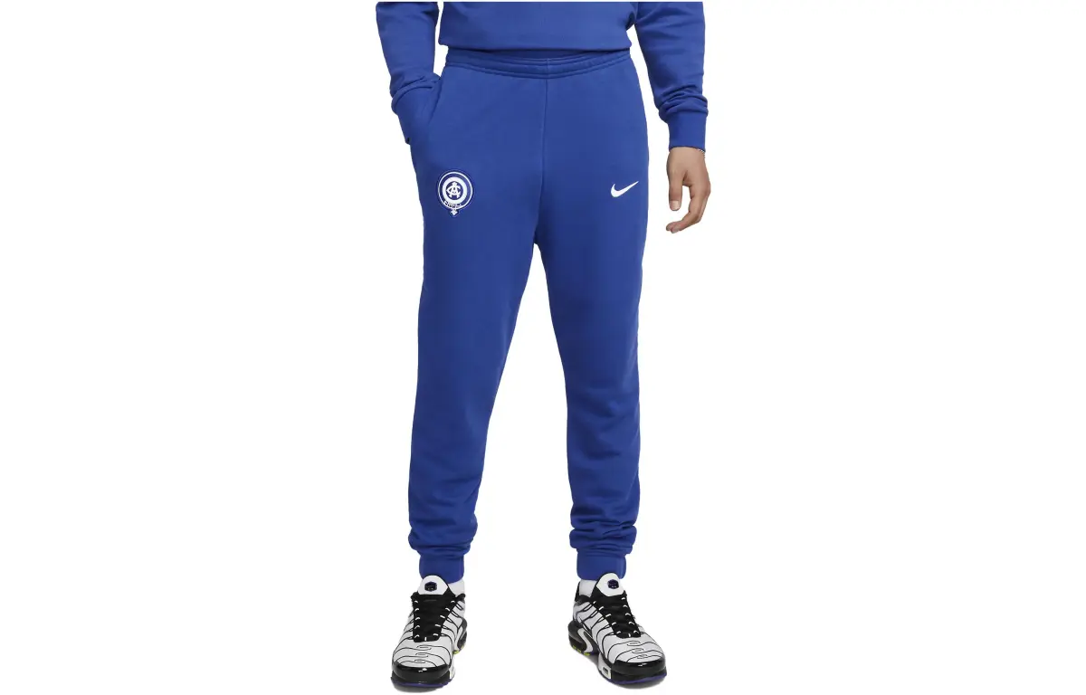 Nike Knitted Sweatpants Men's Blue Moderate Cuffed Pants
