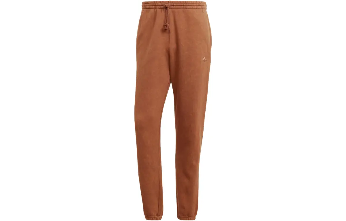 Adidas Knitted Sweatpants Men's Brown Moderate Cuffed Pants