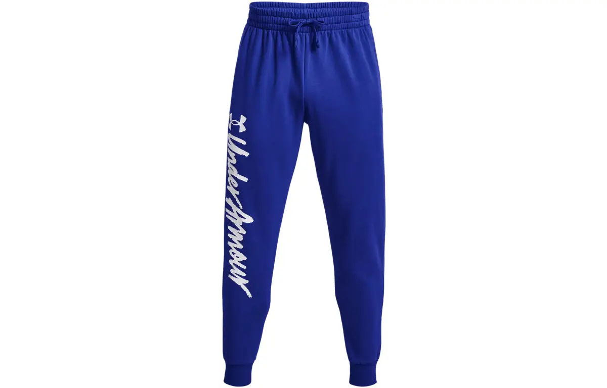 Under Armour Rival Knitted Sweatpants Men's Blue Thickened Cuffed Pants