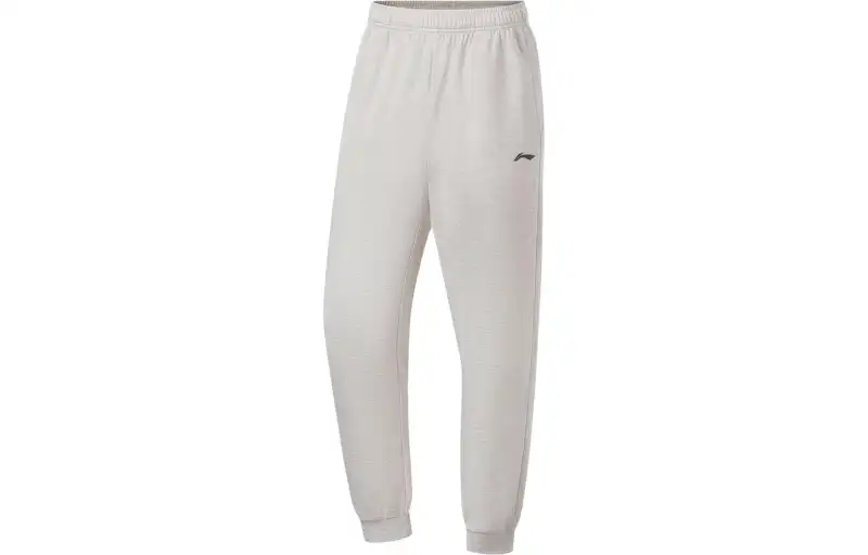Li Ning Fitness Series Knitted Sweatpants Men's Heather Gray Tile Gray Moderate Cuffed Pants