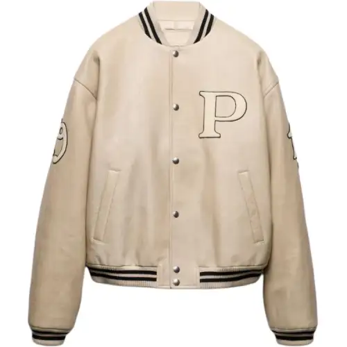 PRADA Qixi Festival Collection FW24 Leather Jacket Men's Ivory