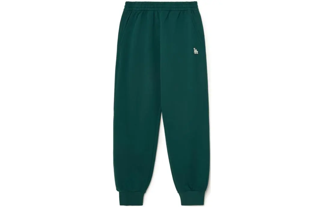 MLB Basic Logo Knitted Sweatpants Unisex Green Moderate Cuffed Pants