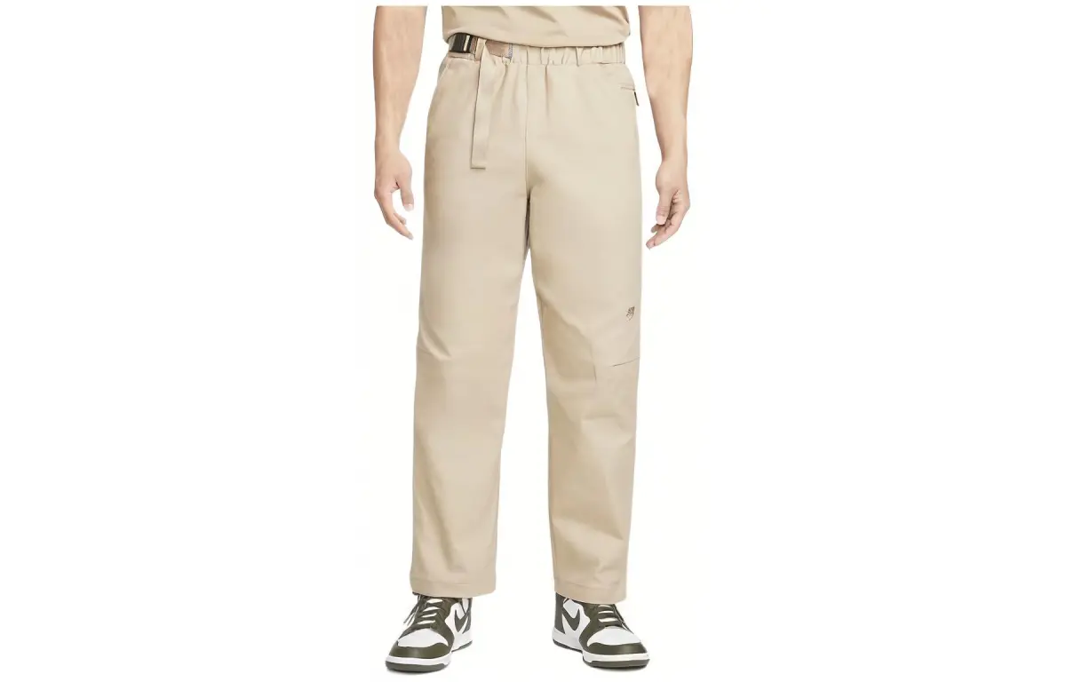 Nike SPORTSWEAR TECH PACK Casual Pants Men's Khaki Moderate Straight Fit Pants