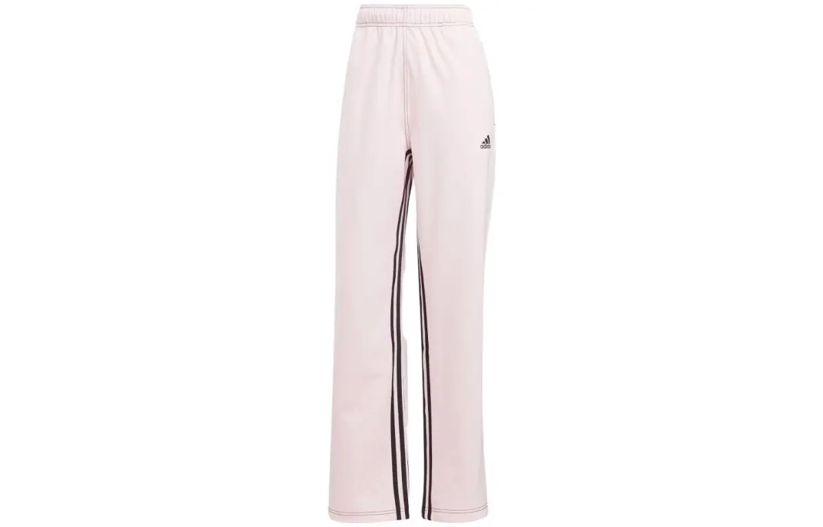 Adidas Knitted Sweatpants Unisex Pink Moderate Wide Leg Pants