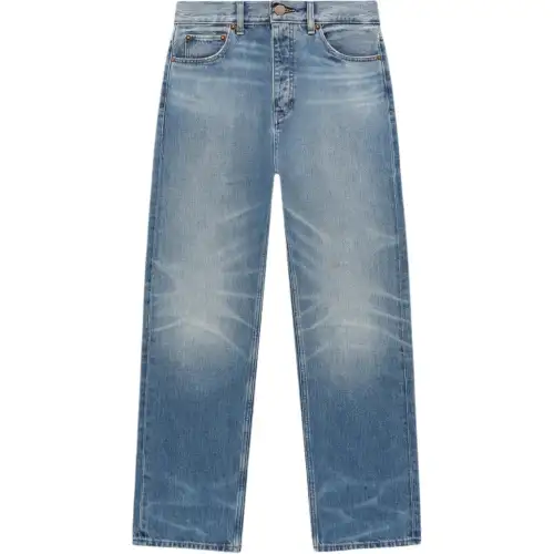 Fear of God Essentials SS24 5 POCKET JEAN Retro Pocket Straight Button American Heavy Jeans Men's Creek Blue/Med Wash