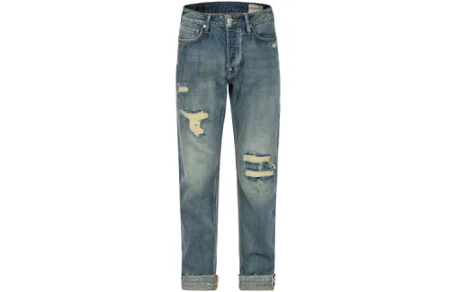 EVISU Jeans Men's Denim Blue Moderate Ripped Pants