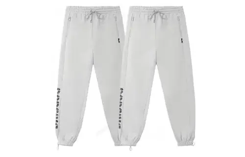 Li Ning Sports Basketball Collection Elastic Cuff Fleece Lined Thermal Loose Fit Knitted Sweatpants Men's 2 Pack Gray