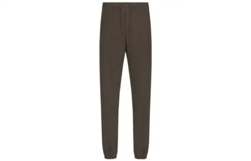 DIOR Knitted Sweatpants Men's Brown Moderate Cuffed Pants