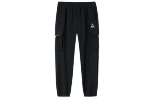 ANTA Outdoor Collection Knitted Sweatpants Men's Black Moderate Cuffed Pants
