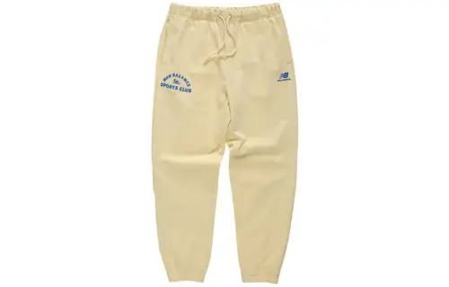 New Balance Knitted Sweatpants Men's Yellow Moderate Cuffed Pants