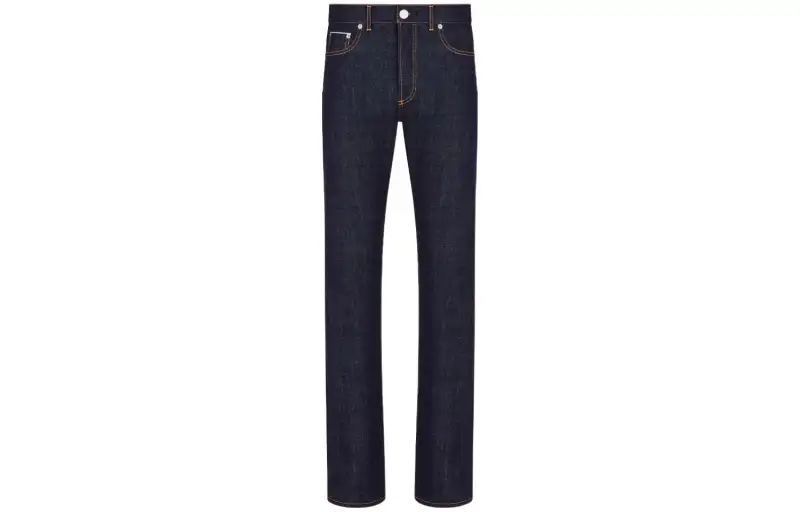 DIOR Jeans Men's Blue Moderate Straight Fit Pants