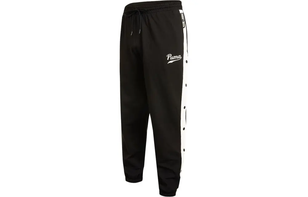 PUMA Casual Pants Men's Black Moderate Cuffed Pants