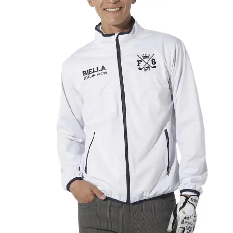 FILA Jackets Men's White Stand Collar Moderate Other