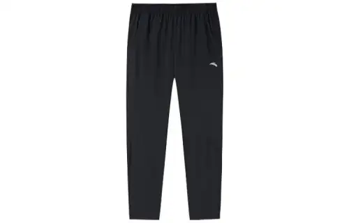 ANTA Casual Pants Men's Black Moderate Straight Fit Pants