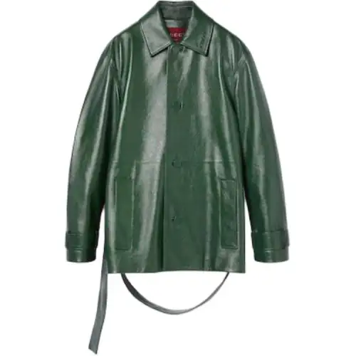 GUCCI Shiny Leather Trench Coat