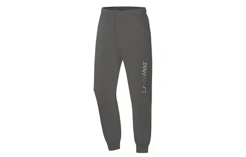 Li Ning Fitness Series Letter Print Elastic Waistband Elastic Cuff Thickened And Fleece Lined Knitted Sweatpants Men's