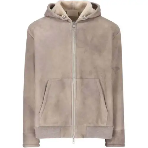 PRADA FW24 Leather Jacket Men's Gray Pink