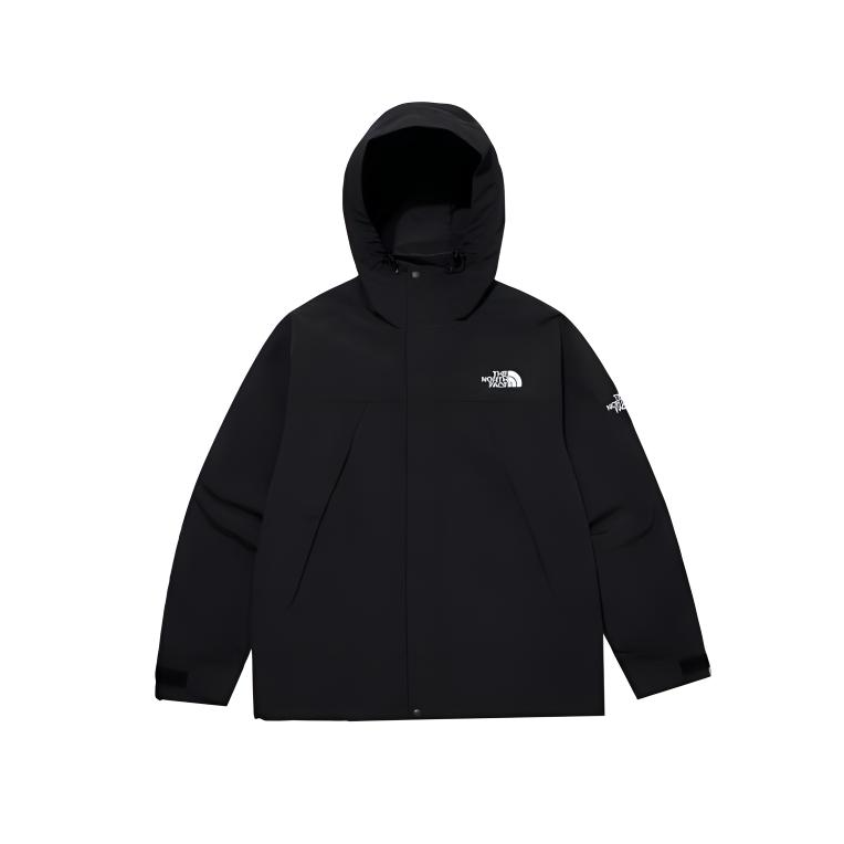 The north face, travel long-sleeve with hood, windproof waterproof black jacket for men and women, classic length